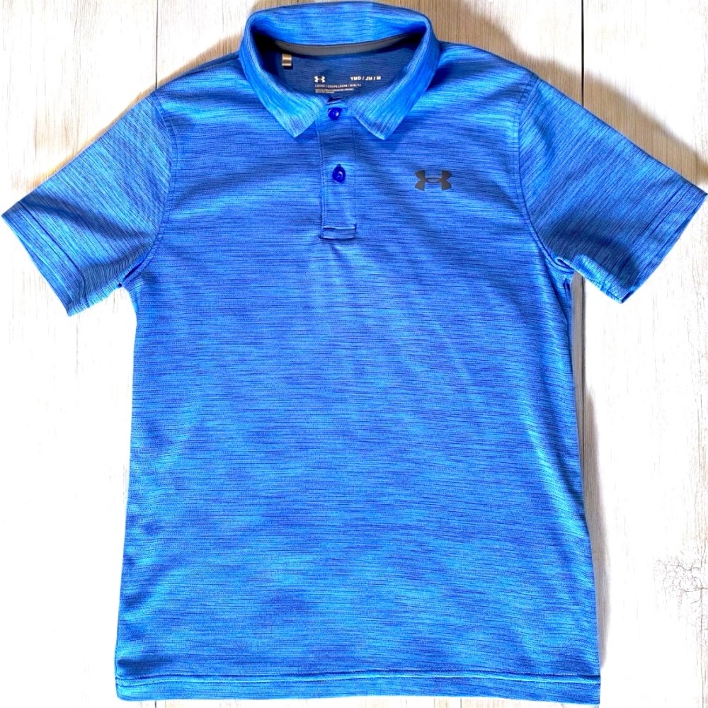 Under Armour Boys Blue Performance Polo Shirt | Size Youth Medium - Picture 3 of 6